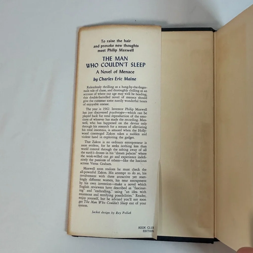 1956 The Man Who Couldn't Sleep Charles‎ Eric Maine Science Fiction Hardcover HC